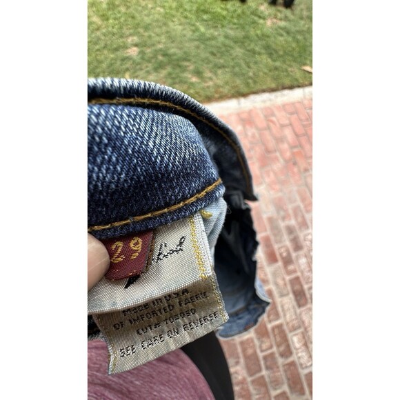 7 For All Mankind Jeans Womens 29 Blue Bootcut Dark Wash Western embroidered A - Picture 4 of 7